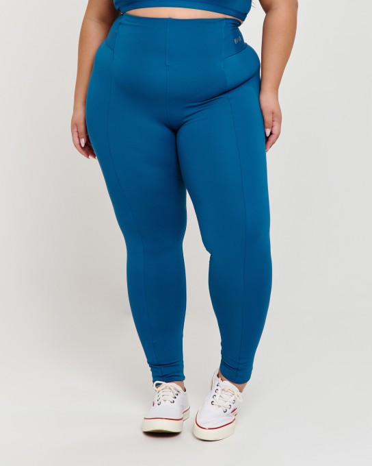 Calça Recortes Montaria Plus Size Cobalt Blue