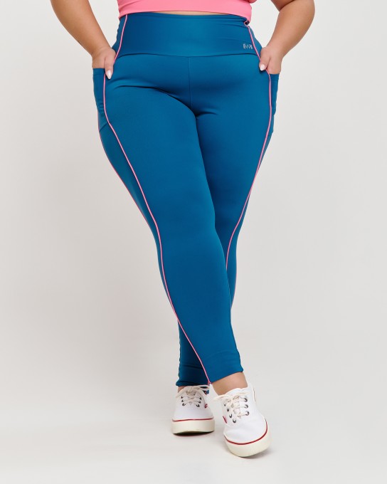 Calça Vivo com Bolso Plus Size Cobal Blue