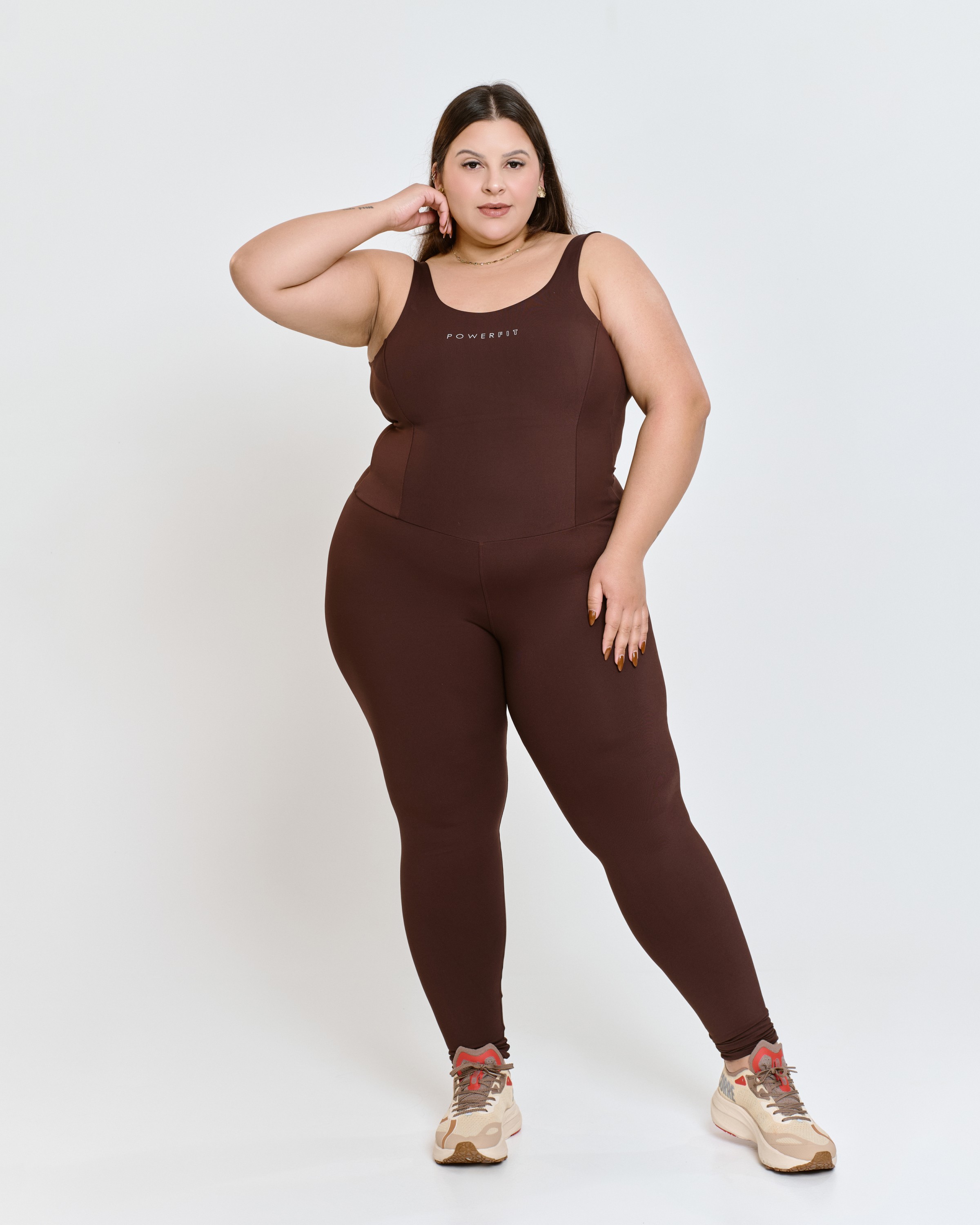 Macacão Modelador Plus Size Dark Oak - Power Fit