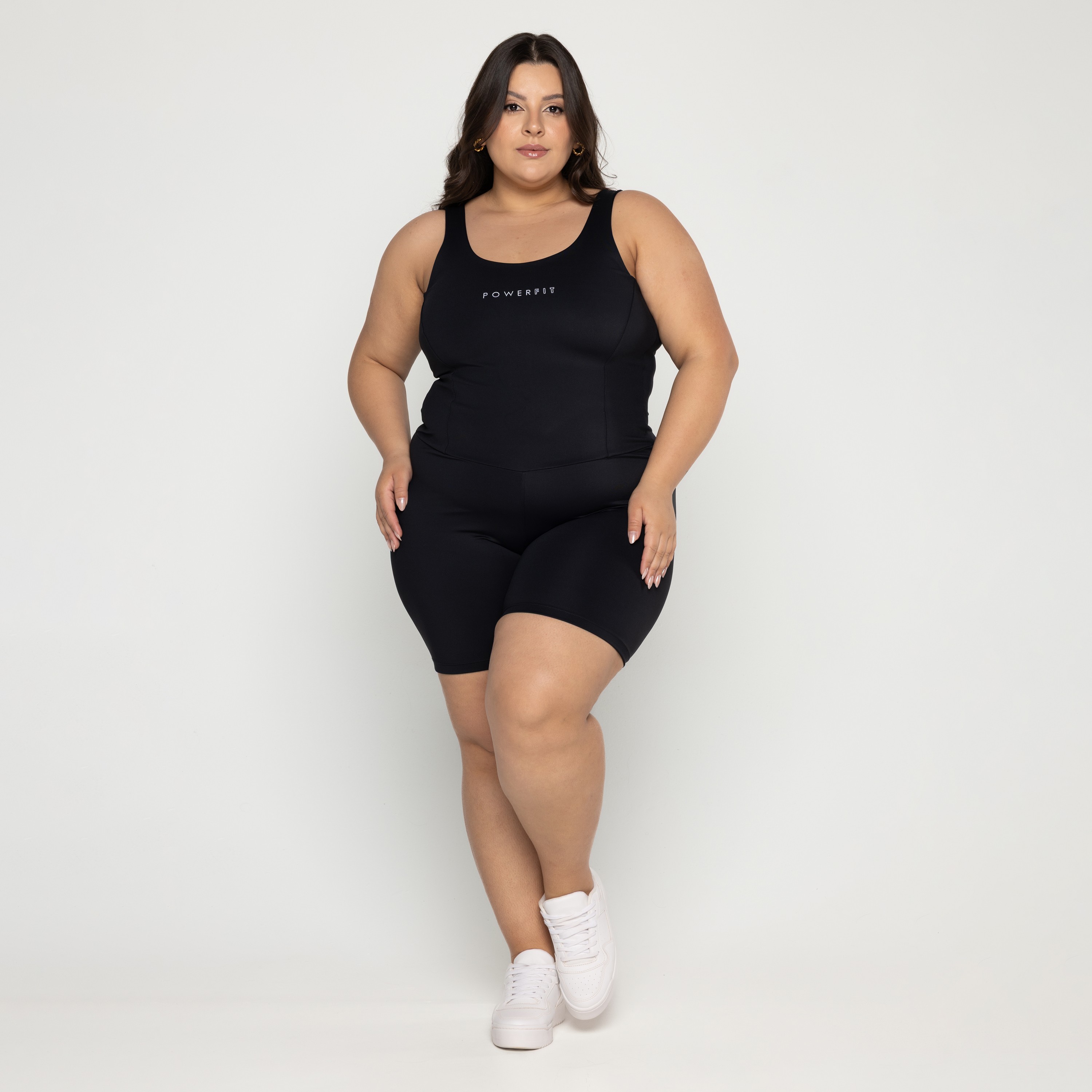 CHUBBY Macaquinho Modelador Plus Size Preto - Power Fit