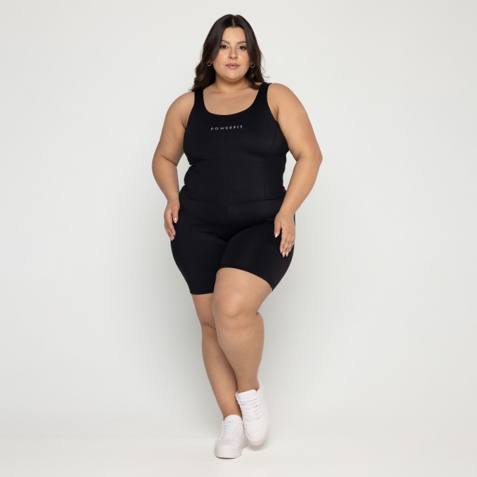 Macaquinho Modelador Plus Size Preto